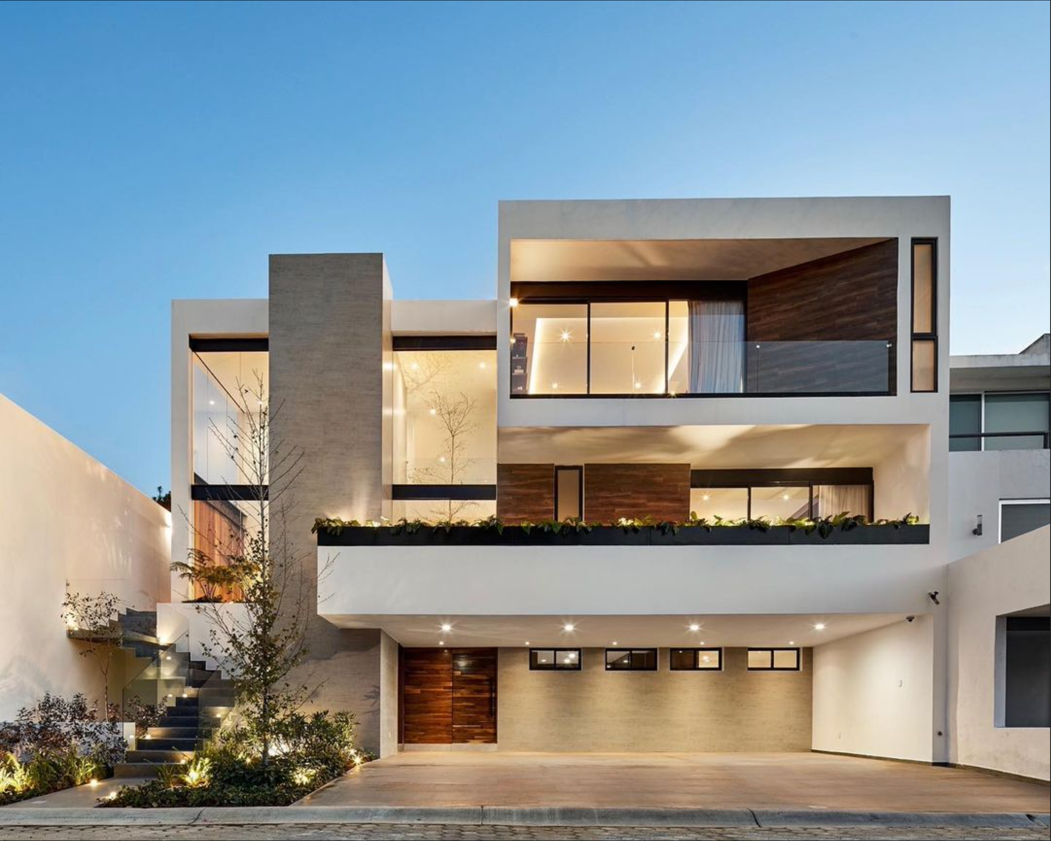 Fachada moderna de propiedad en Cuernavaca